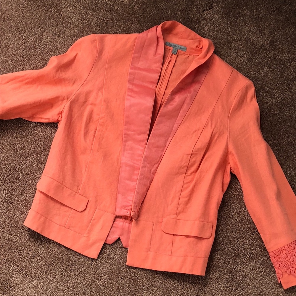Coral blazer, never worn, perfect for warm weather